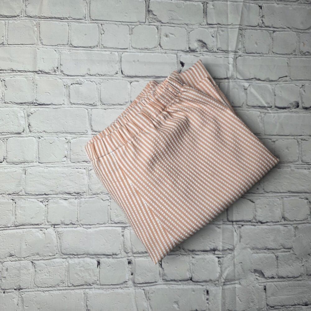 Orvis Women's Medium Orange-White Striped Polyester Wide Leg Pants